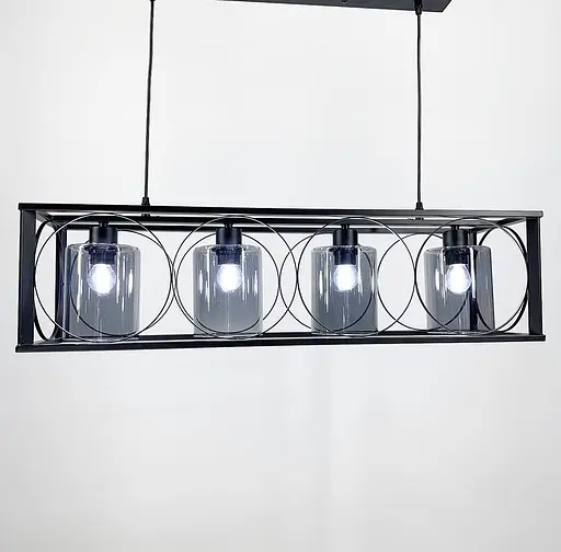 Люстра в металевому чорному каркасі на 4 плафони Line.F 11825/4 - фото 3