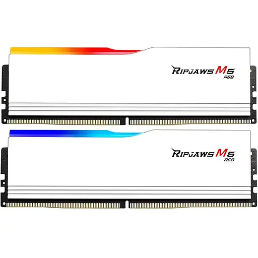 Модуль пам'яті DDR5 G.Skill Ripjaws M5 RGB 2x32GB 6400MHz White (F5-6400J3239G32GX2-RM5RW) [148628]