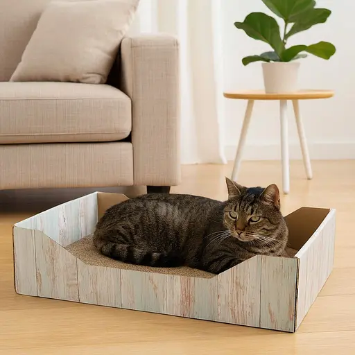 Дряпка-лежак Trixie для котів з котячою м'ятою картон імітація дерева 45х12х33 см [CD] - фото 4