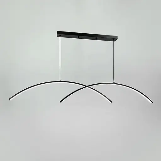Видовжена чорна люстра-дуга ARC у корпусі 120 см | Арт. MJ154-1200 BK | Line F - фото 2