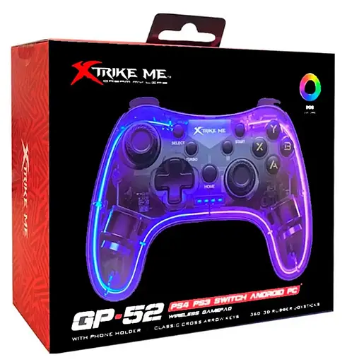 Беспроводной геймпад XTRIKE ME GP-52 с подсветкой Bluetooth Android iOS Play Station 3/4 Nintendo - фото 5