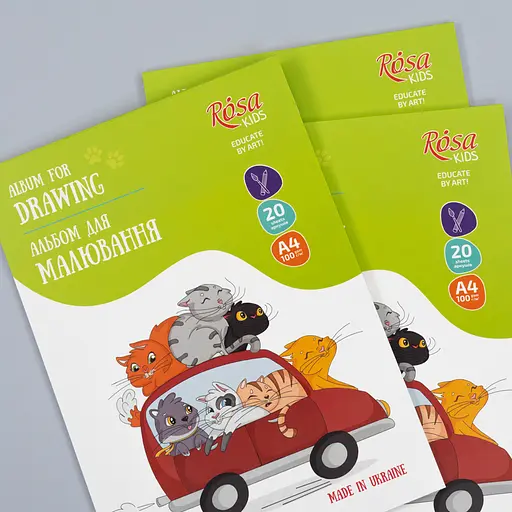 Альбом-склейка для малювання Cats in the Car А4 100г/м2 20л ROSA Kids - фото 4