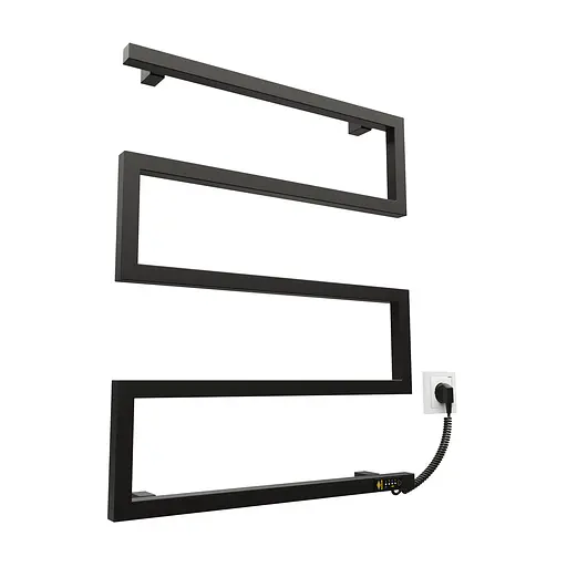 Електрична рушникосушарка Kosser Зета 685x550 ER ЗЗ02ER, Чорний матовий, Праве - фото 1