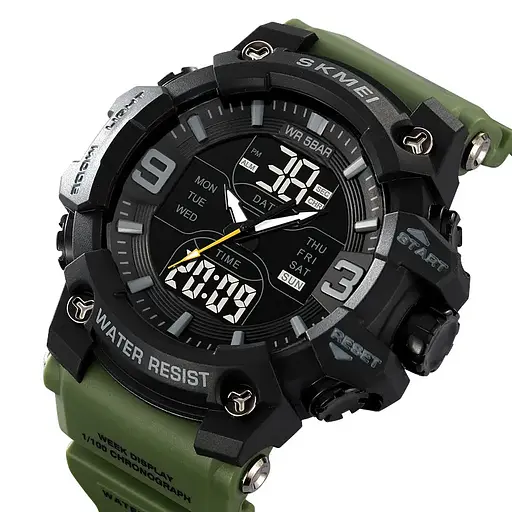 Годинник чоловічий наручний спортивний Skmei 2222 (Зелений) - фото 2
