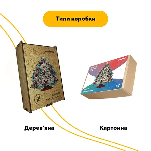 Пазл деревяний Ялинка Процвітання, А1, 500+ елементів, Дерев’яна коробка - фото 4