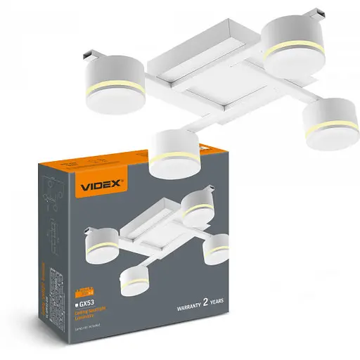 Світильник Videx під лампу 4xGX53 накладний Білий (VL-SPF31-4W) - фото 1