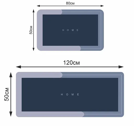 Набор диатомитовых ковриков для ванной и кухни Aquarius 50х80 см/50х120 см. - фото 2