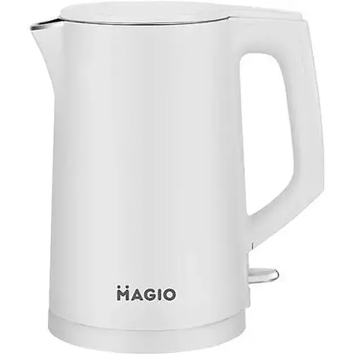 Електрочайник Magio МG-500, білий, 1500W, 1.7 л, дисковий, подвійні стінки: нержавіюча сталь, пластик - фото 1