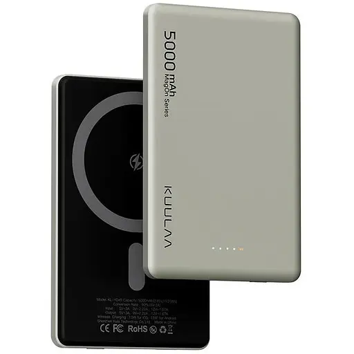 Повербанк Kuulaa MagSafe Powerbank бездротовий з бездротовою зарядкою для iPhone магнітний 5000 mAh 20W Titanium