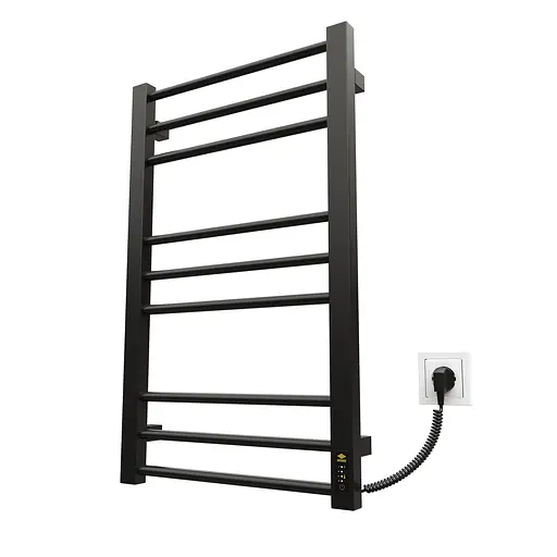 Електрична рушникосушарка Kosser Степ 800x500 ER ДСТ02ER, Чорний матовий, Праве - фото 1