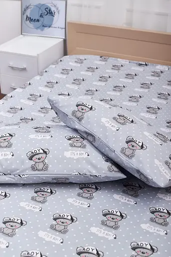 Комплект постільної білизни Moon&Star полуторний 143х210 наволочки 4х70х70 Teddy Boy Бязь Gold Люкс - фото 6