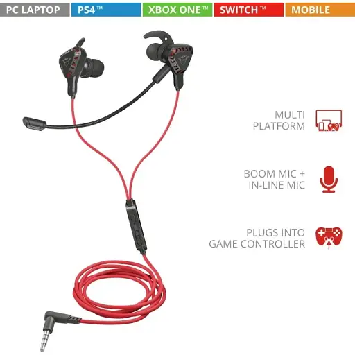 Наушники Trust GXT 408 Cobra Multiplatform 3.5 mm Red - фото 6