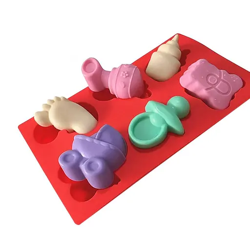 Форма силиконовая на планшете 3D молд "Детский" на 6 фигурок 29x17 см, Kitchen Master Красный 87499 - фото 1