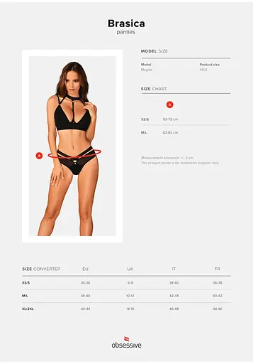 Сексуальні трусики Obsessive Brasica XS/S чорний - фото 9