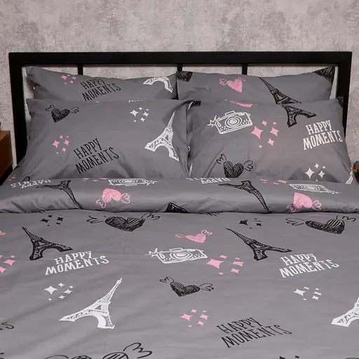 Комплект постільної білизни Moon&Star Бязь Gold Люкс Paris Moments King Size 220x240 наволочки 4х70х70 - фото 3