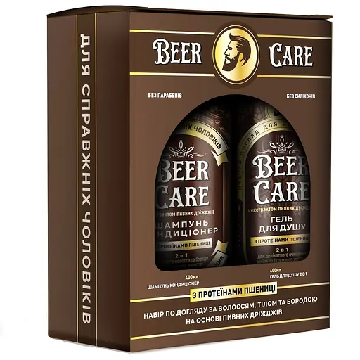  Набір Beer Care: Гель для душу Пшеничні протеїни 2 в 1 400 мл + Шампунь-кондиціонер Пшеничні протеїни 400 мл