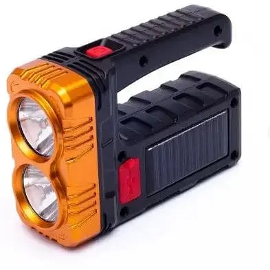 Фонарь ручной 3 в 1 Bailong BL-7701B COB аккумуляторный до 6 ч USB повербанк солнечной панелью и боковым светом Черный - фото 1