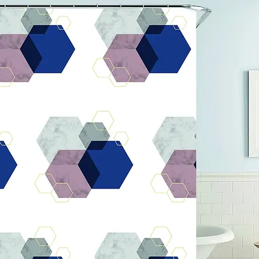 Шторка для ванної Werk WK-10023 Соти з кільцями 180 x 180 см (147984)