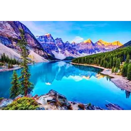 Алмазна мозаїка зі стразами на підрамнику Озеро в горах 20*30 см - фото 1