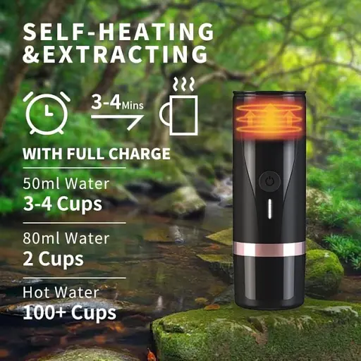 Портативна кавомашина CERA+ Máquina Travel Espresso Coffee Maker Outdoor для меленої кави та капсул Nespresso - фото 4