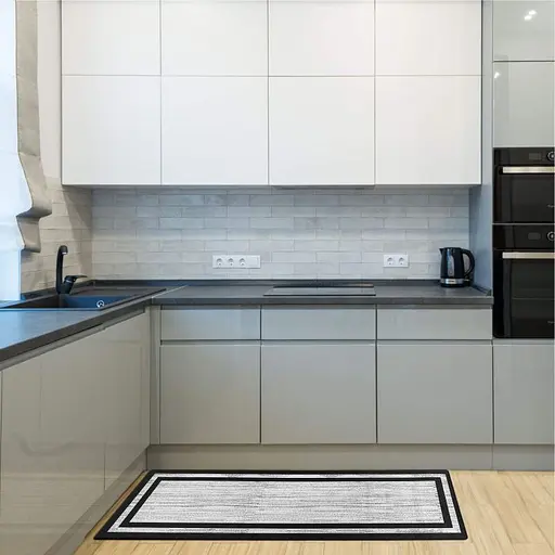Килимок кухонний Lovely Svi - м'який з ефектом пам'яті антиковзкі - 44x150x 1 см Сіра окантовка (181223) - фото 4