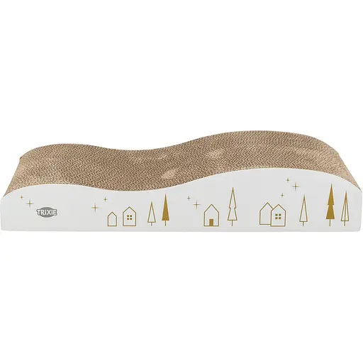 Царапка Trixie для кошек волна Рождественская картонная бело-золотая 43.5×8×20 см - фото 2