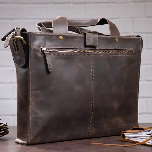 Чоловіча шкіряна сумка SHVIGEL 35х27х7,5 см sum0012483 - фото 7