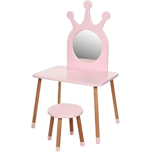 Трюмо детское "Принцесса" Bambi 03-01PINK-BOX со стульчиком розовый