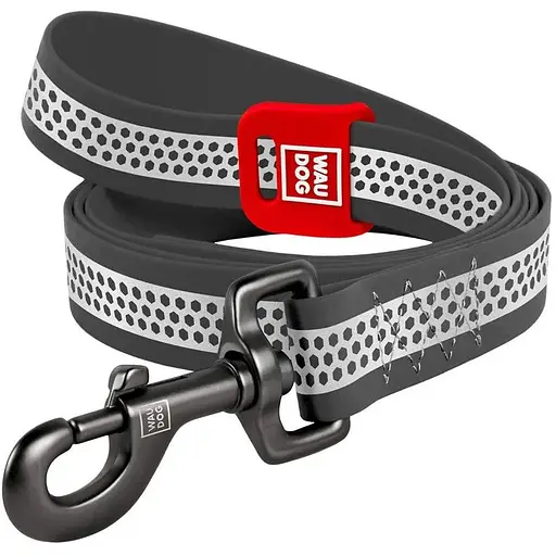 Повідець для собак Waudog Waterproof водостійкий, світловідбиваючий, S, сірий