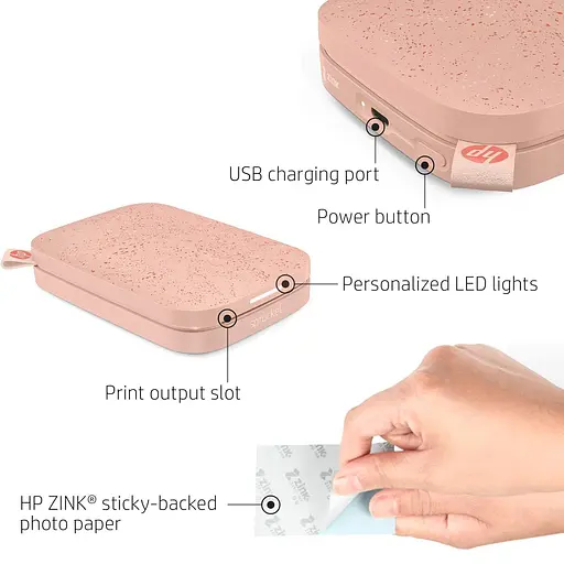 Портативний фотопринтер HP Sprocket 2x3 Pink (HPISPP) [141282] - фото 6
