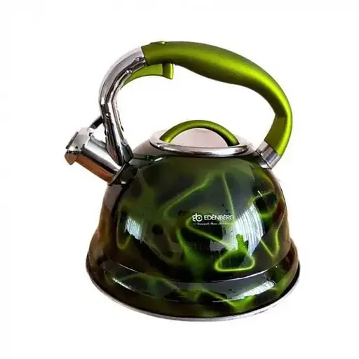 Чайник со свистком 3 л Edenberg металлический корпус EB-1911 зеленый