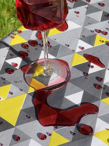 Водоотталкивающая Скатерть с 3D принтом Графика 220х140 см (+ 4 салфетки 30х40) Серый - фото 8