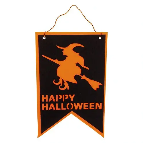 Декор флаг Ведьма Happy Halloween - фото 1