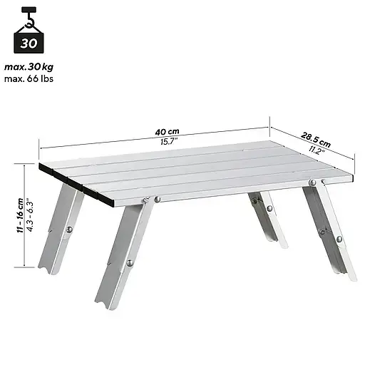 Стіл Uquip Handy 40х29 см сріблястий (DAS302771) - фото 2