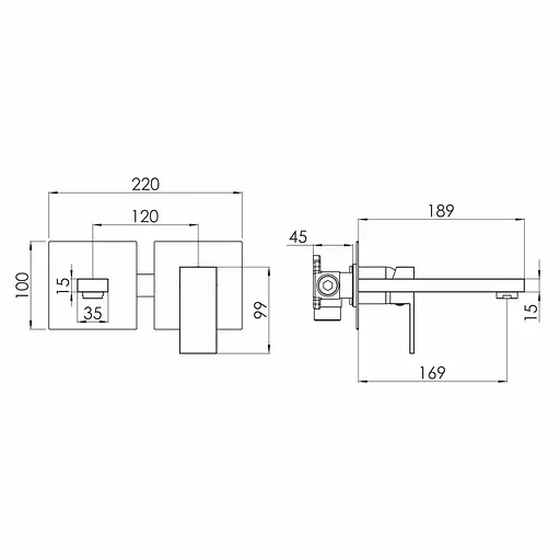 Смеситель для умывальника настенный Volle Pardo cepillado oro 1548.010315 Золотой - фото 2
