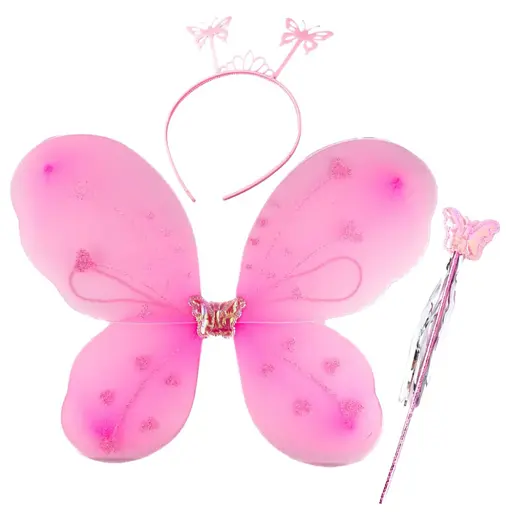Набор аксессуаров карнавальные крылья бабочки 48x38 см, обруч, волшебная палочка (в ассортименте)
