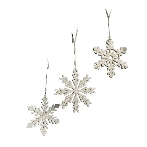Набор декоративных подвесок House of Seasons Снежинки 10 см 3 шт. белый (8720967769100)