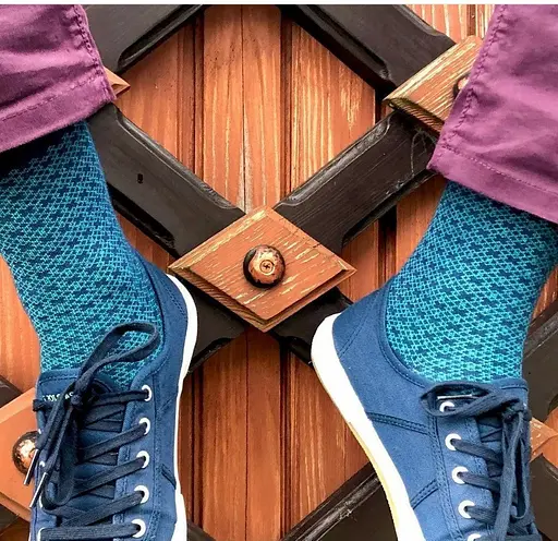 Шкарпетки з принтом клітинка високі безшовні дихаючі якісні ORGANIC cotton JILL ANTONY - фото 1