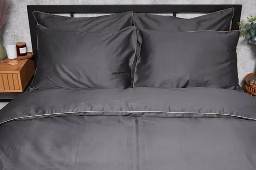 Комплект постільної білизни Moon&Star Satin Premium Gold Corner King Size 220x240 см наволочки 2х40х60 см - фото 4