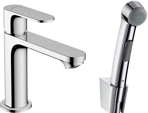 Смеситель Hansgrohe Rebris S 110 для умывальника с гигиенической лейкой Chrome 72215000, Хром - фото 1
