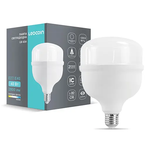 Світлодіодна лампа Ledcoin LB-654 40 Вт Е27-E40 6500K - фото 1