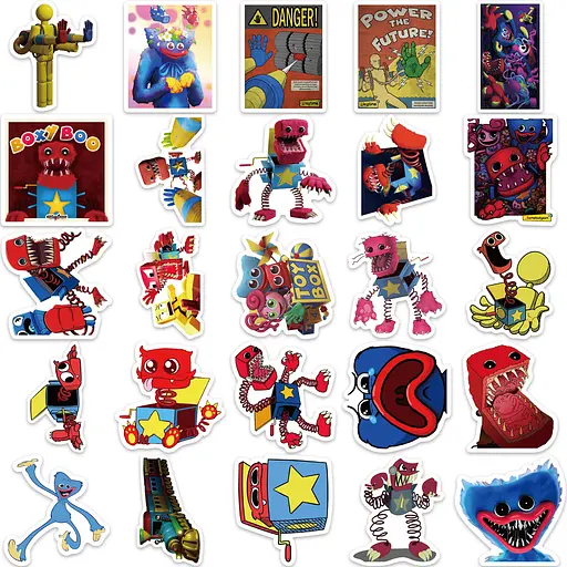 Стікерпак Хаггі Ваггі Набір наклейок GeekLand Poppy Playtime 50 штук - фото 3