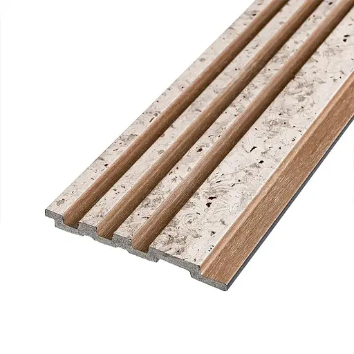 Рейка декоративна Wall Sticker SW-00002141 PS 2900х120х11 мм світлий мармур із золотими вкрапленнями - фото 3