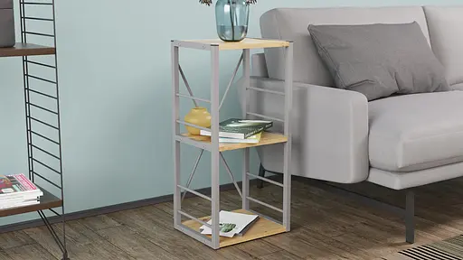 Етажерка 3/34 Ferrum-decor Серії Коннект 73x34x28 сірий ДСП Дуб Артізан 16мм (FRD-104303) - фото 3