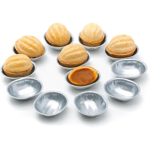 Набір із 10 металевих мініформ для випікання печива у формі горішків у духовці, Master Class 83129 - фото 1