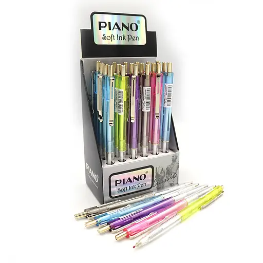 Ручка автоматическая масляная Piano, 0.7 мм, синяя, 24 шт. (в ассортименте)