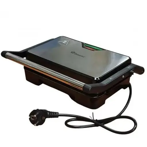 Гриль контактный прижимной Domotec MS-240 домашний с антипригарным покрытием 1000 Вт Серебряный - фото 1