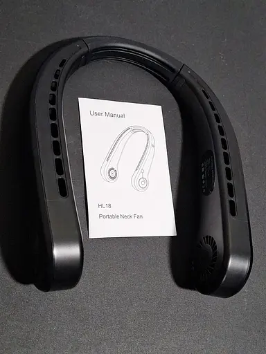 Портативный шейный вентилятор черного цвета с перезаряжаемым. - фото 3