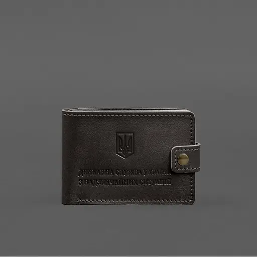 Кожаная обложка-портмоне на удостоверение ГСЧС темно-коричневая - фото 7