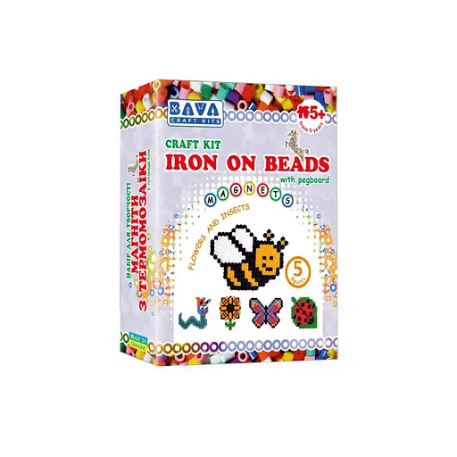 Набор для творчества Магниты с термомозаики "Цветы-насекомые" УМНЯШКА TM-012